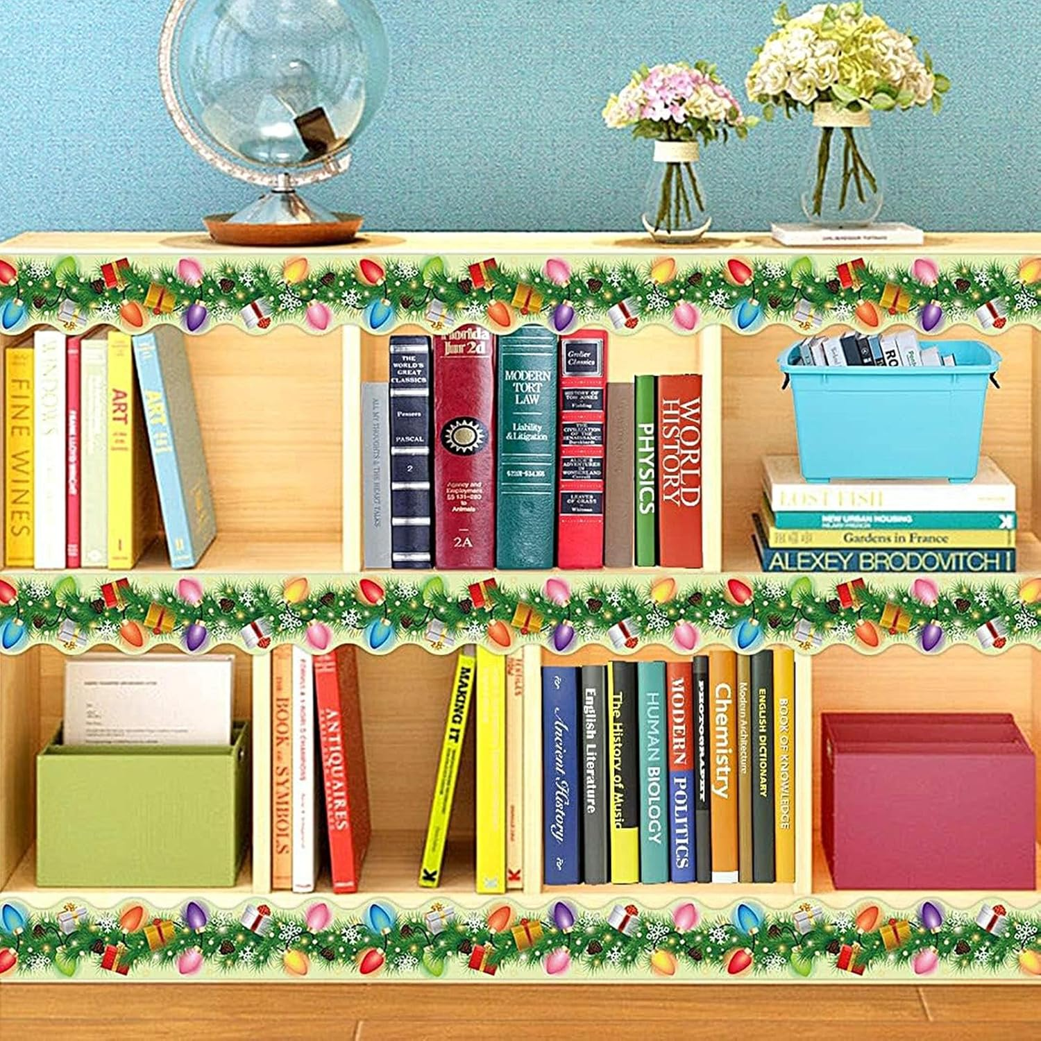 Christmas Pine Needles Classroom Board Border,59 Feet Christmas Bulletin Board Border - Home Decorations for Offices Holiday Walls Party Thanksgiving image number 1