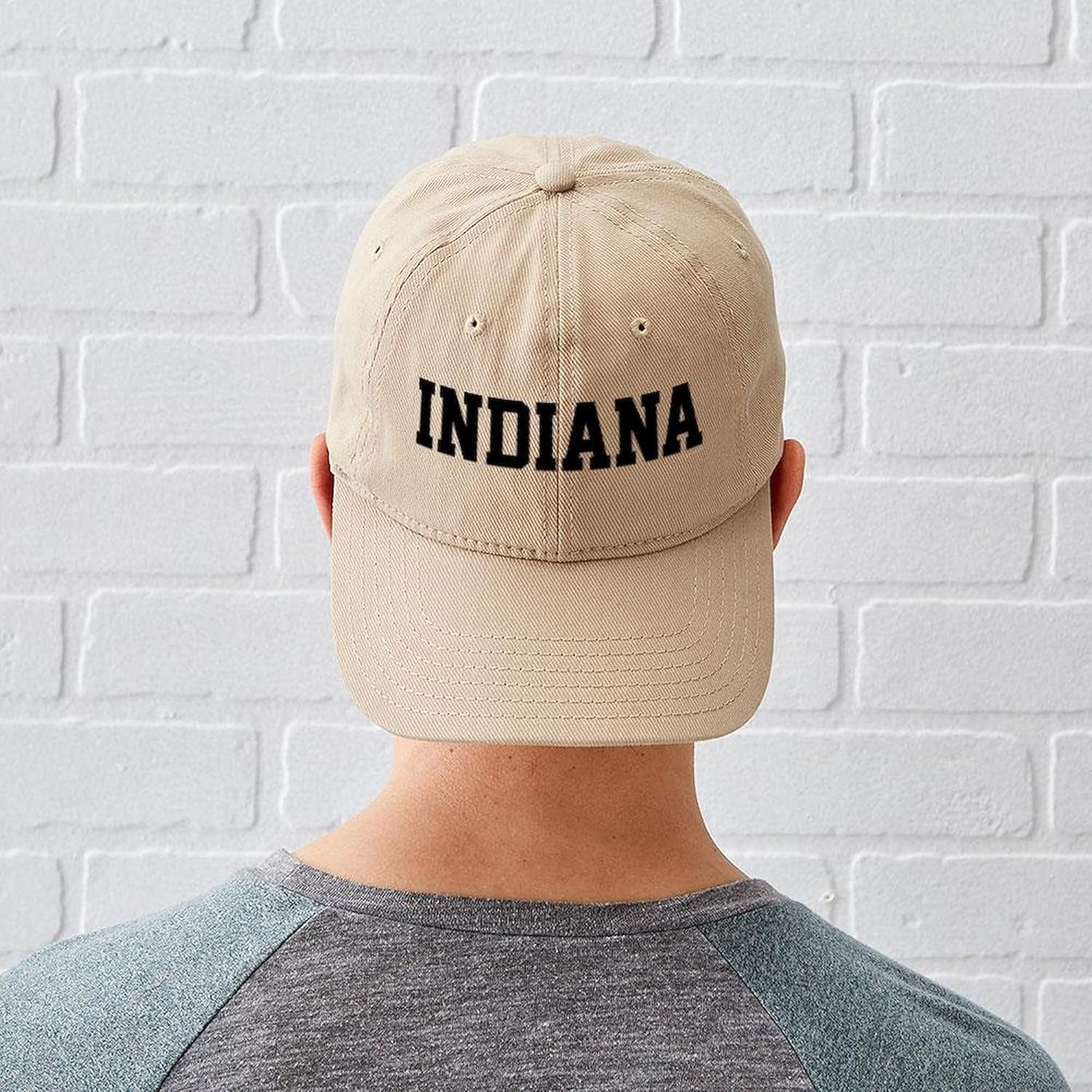 Cafepress Indiana Jersey Black Cap Adjustable Baseball Cap image number 5