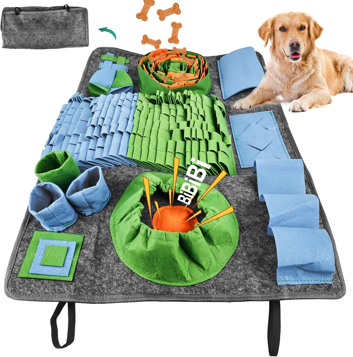 Molbory Sniffing Rug for Dogs, Large, Sniffing Mat for Dogs, Intelligence Toy, Sniffing Blanket, Non-Slip Pet Sniffing Rug, Intelligence Toy for Dogs, Cats, 75 X 50 Cm image number 6