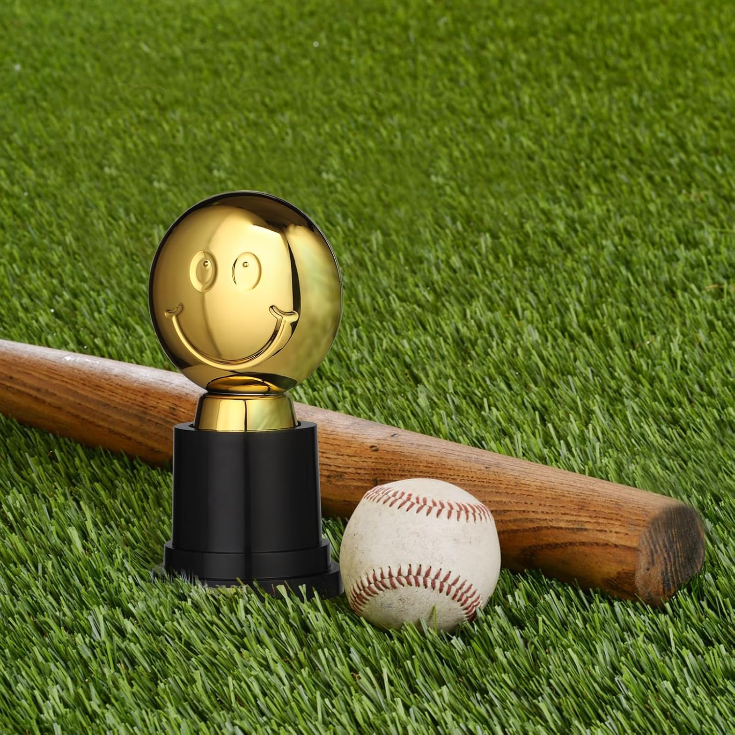 8PCS Mini Trophies,Geeric Gold Smile Trophy Plastic with Base for Kids/Student/Adults Trophy Cups Winner Medals for Party Decoration/Competition/Sports/Activity/School/Party Favors Winning Prizes image number 4