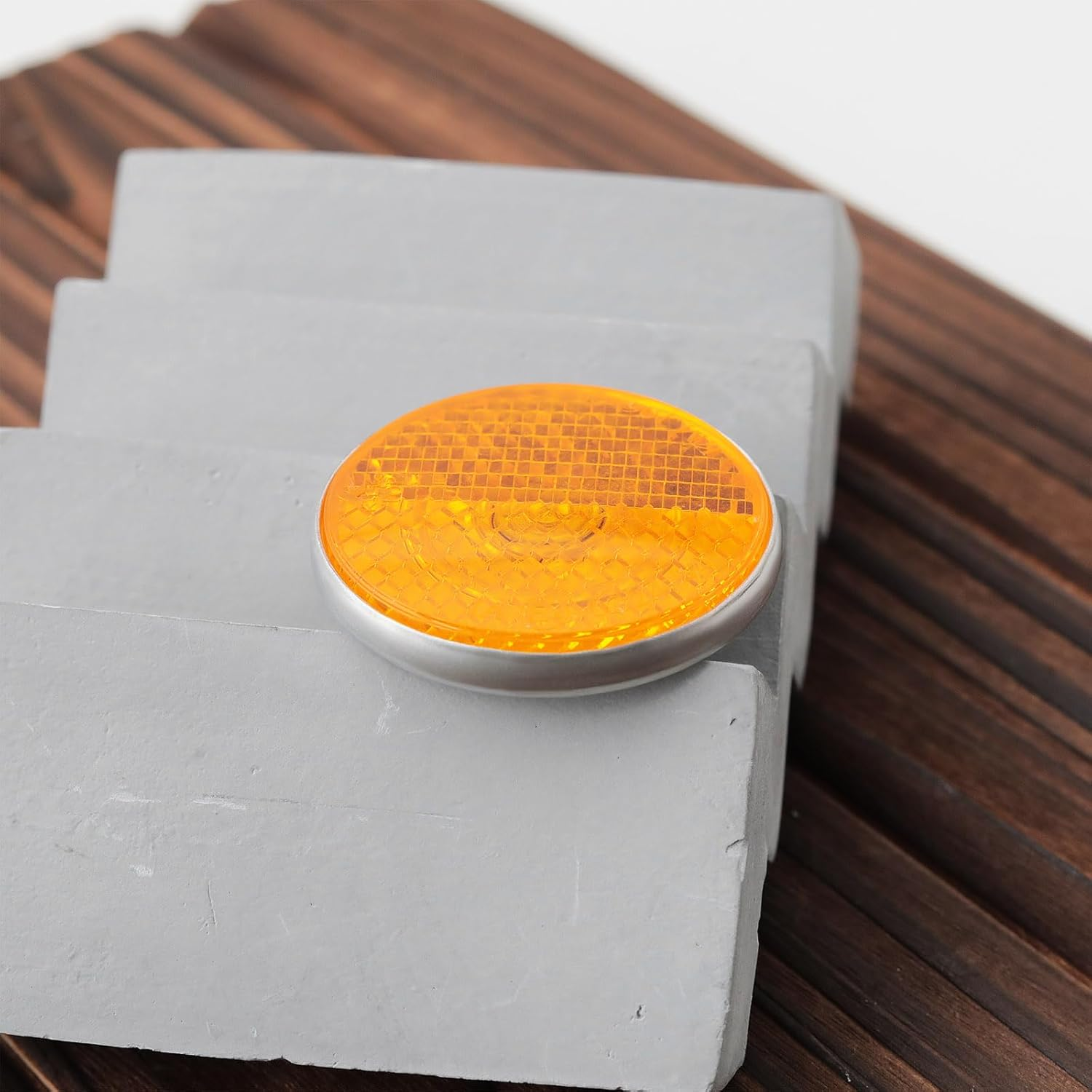 1 Pair Motorcycle Rear Reflector Amber Reflector Railer Fixing Screws for ATV UTV Dirt Bike 40X5X6Mm Yellow image number 3