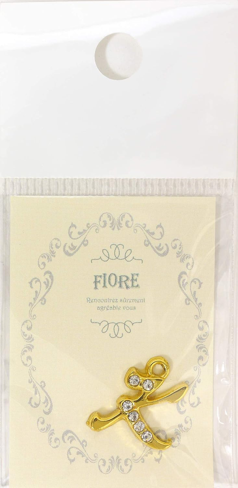 Sofia Co., Ltd. B-39-G Accessory Parts, Alphabet, Rhinestone, with Can, 0.7 Inches (17 Mm), Gold, K, 1 Piece image number 3