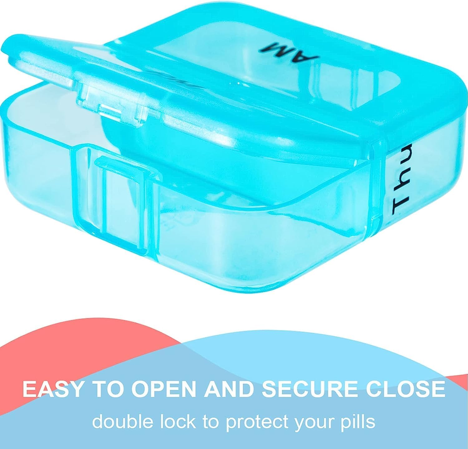 Weekly Pill Organizer 2 Times a Day, Rainbow 7 Day Am Pm Pill Box, Daily Am Pm Pill Organizer 7 Day, Portable Case for Fish Oils, Vitamin, Supplement image number 4