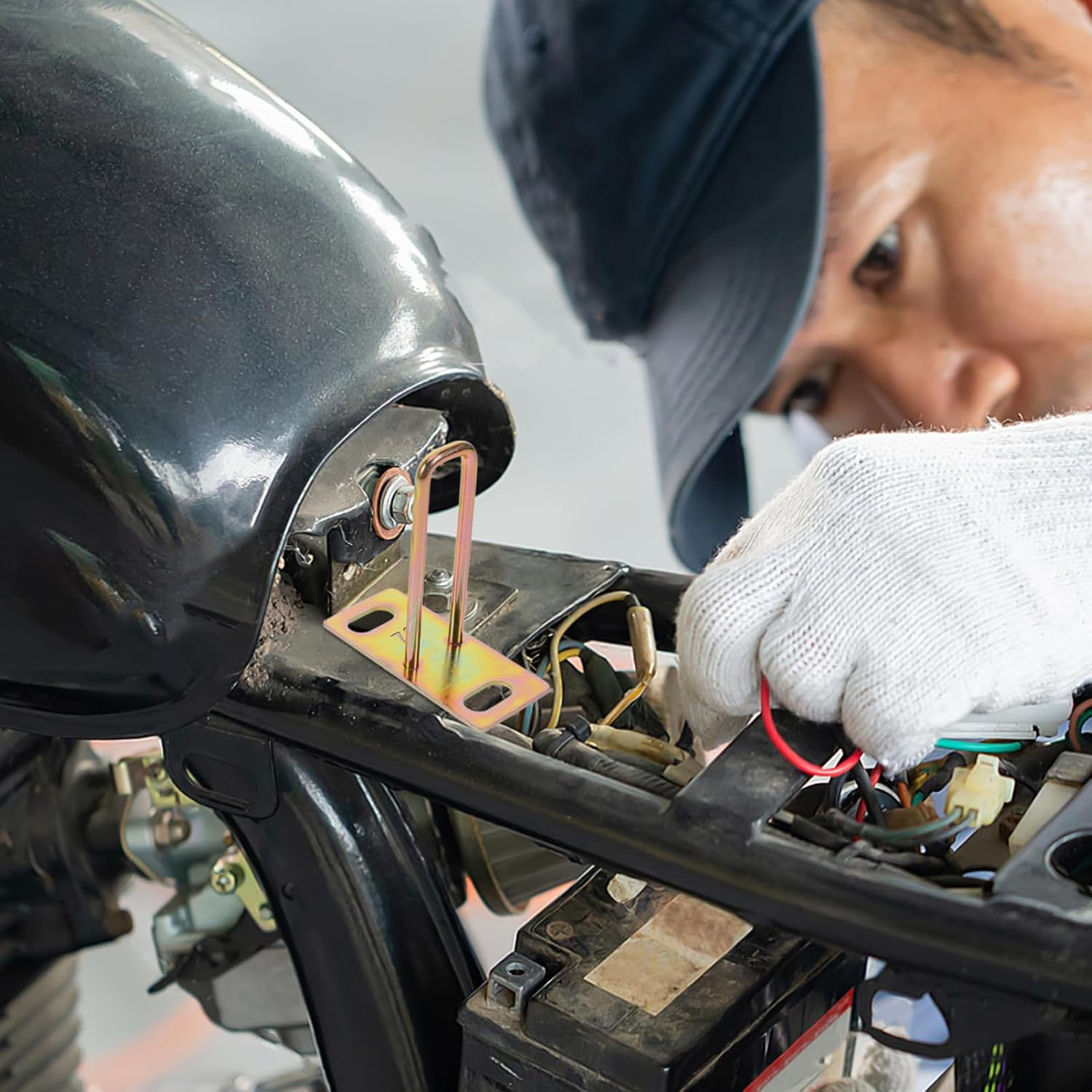 Gatuida 4Pcs Metal Motorcycle Seat Lock Hook Replacement Parts for Electric Bikes Sturdy Lock Plate for Seat Safety