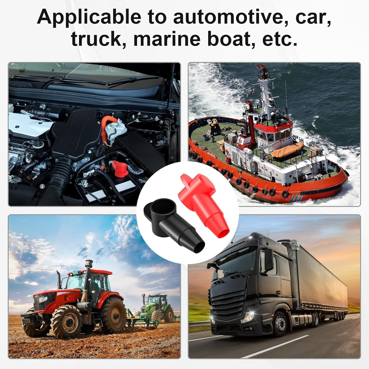 Betybedy 10 Pack Silicone Battery Terminal Covers for 10-4AWG Wire, Insulated Battery Terminal Protectors for 1/4", 5/16", 3/8" Battery Post, Battery Stud and Power Junction Blocks Cover image number 3