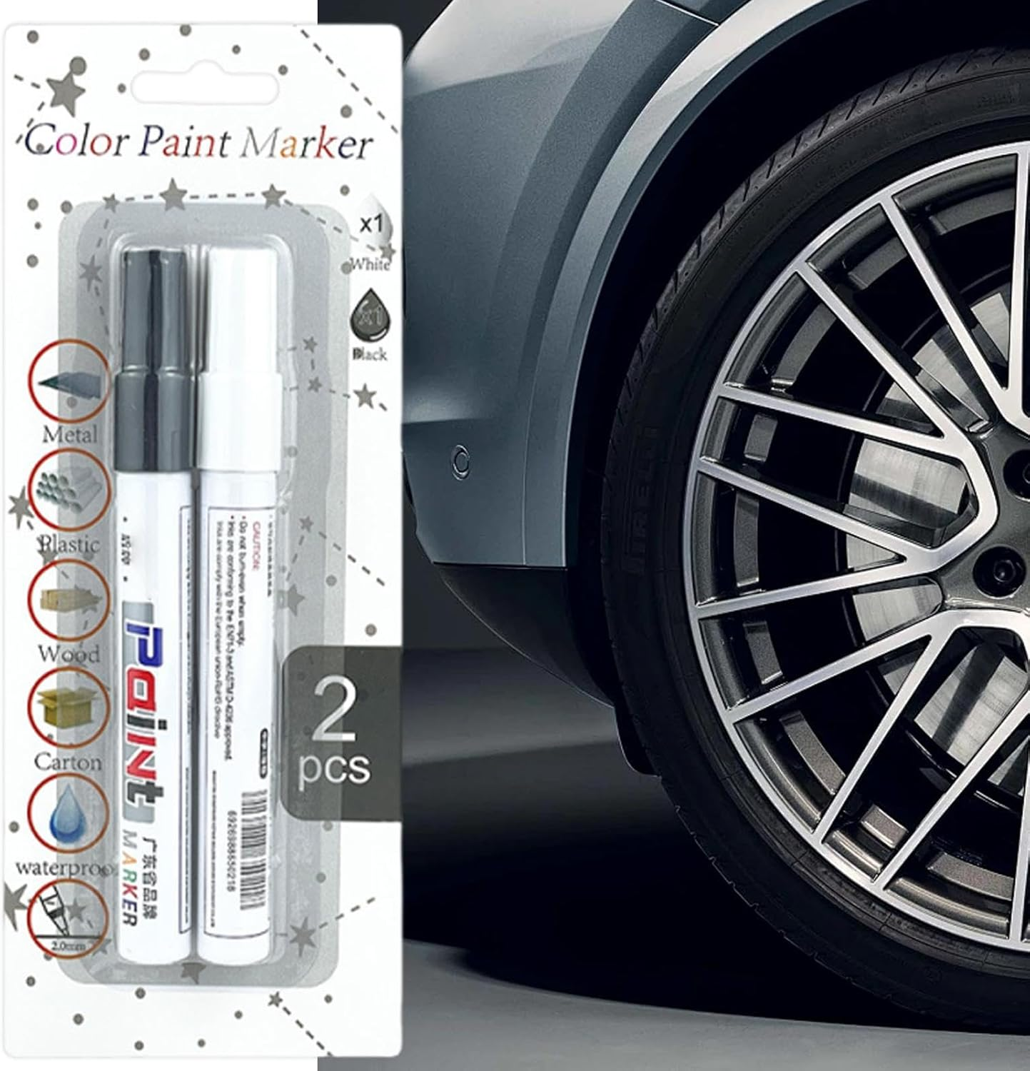 Car Paint Pen - Waterproof Auto Paint Pen Set | Multifunctional Fast Drying Automotive Primers, Long-Lasting Car Touchup Accessories for Fingernail Scratches