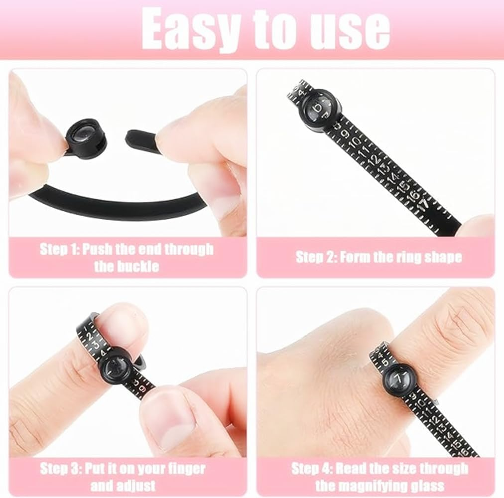 Ring Sizer Tool, Size Measuring Tool with Plastic Mandrel & Guage, Four Stick Jewelry and Gauge Finger Sizing for Making image number 4