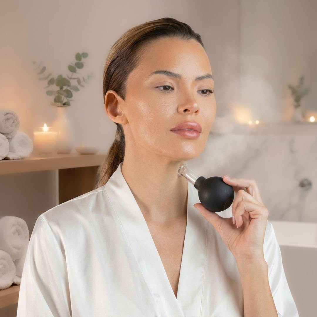 Nurse Jamie Uplift-N-Glow Facial Cupping Tool &ndash; Silicone & Glass Cups for Facial Drainage, Product Absorption & Skin Revitalization