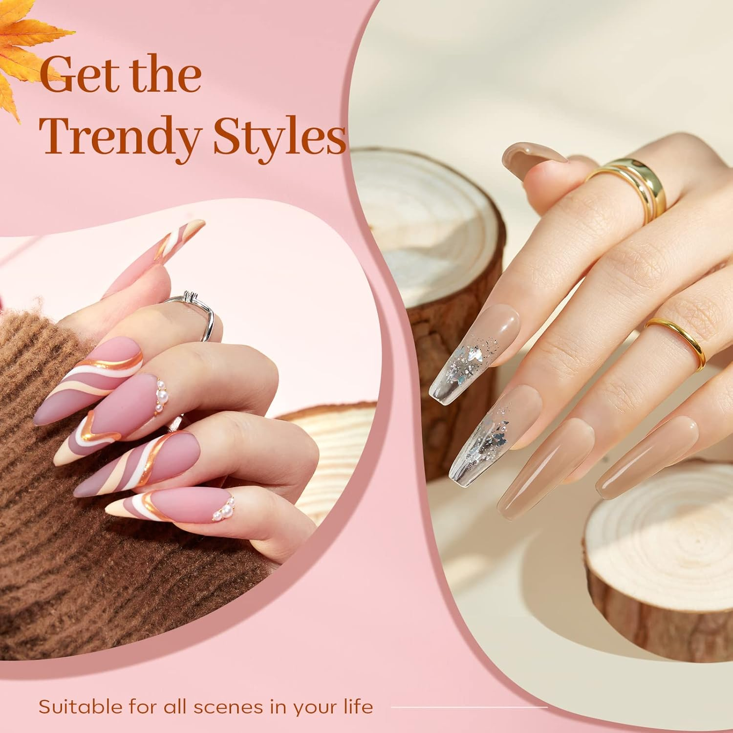 Modelones Poly Extension Gel Kit for Nail, 6 Colors Pink Nude Collection Poly Nail Gel Set Builder Gentle Colors French Manicure DIY Design Home Salon image number 4