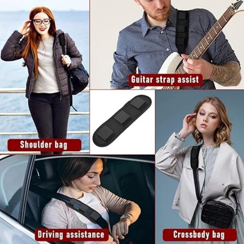 2Pcs Thick Cushioned Shoulder Pads, Anti-Slip Design and Breathable Mesh Pads for Shoulder Strap,Soft and Comfortable Detachable Tactical Vest Shoulder Pad Guitar image number 5