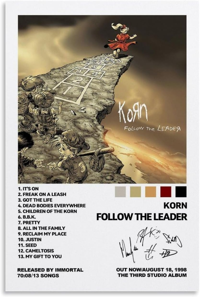 Korn Poster Rock Band Music Album Comcis Retro Vintage Cover Poster Canvas Painting Wall Art Picture Home Decor Print for Bedroom Living Room Dorm Study Bar Office 16X24Inch(40X60Cm) image number 4
