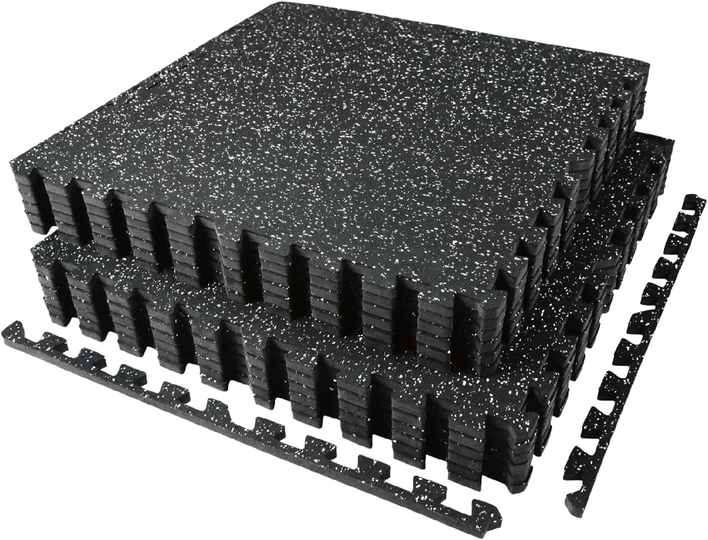 AIRHOP 0.56 Inch Thick Upgraded Exercise Equipment Mats, 6 Tiles Rubber Top with High Density EVA Foam, Large Interlocking Puzzle Floor Protection Mat for Home Gym, Heavy Weight Workout, 24 X 24In