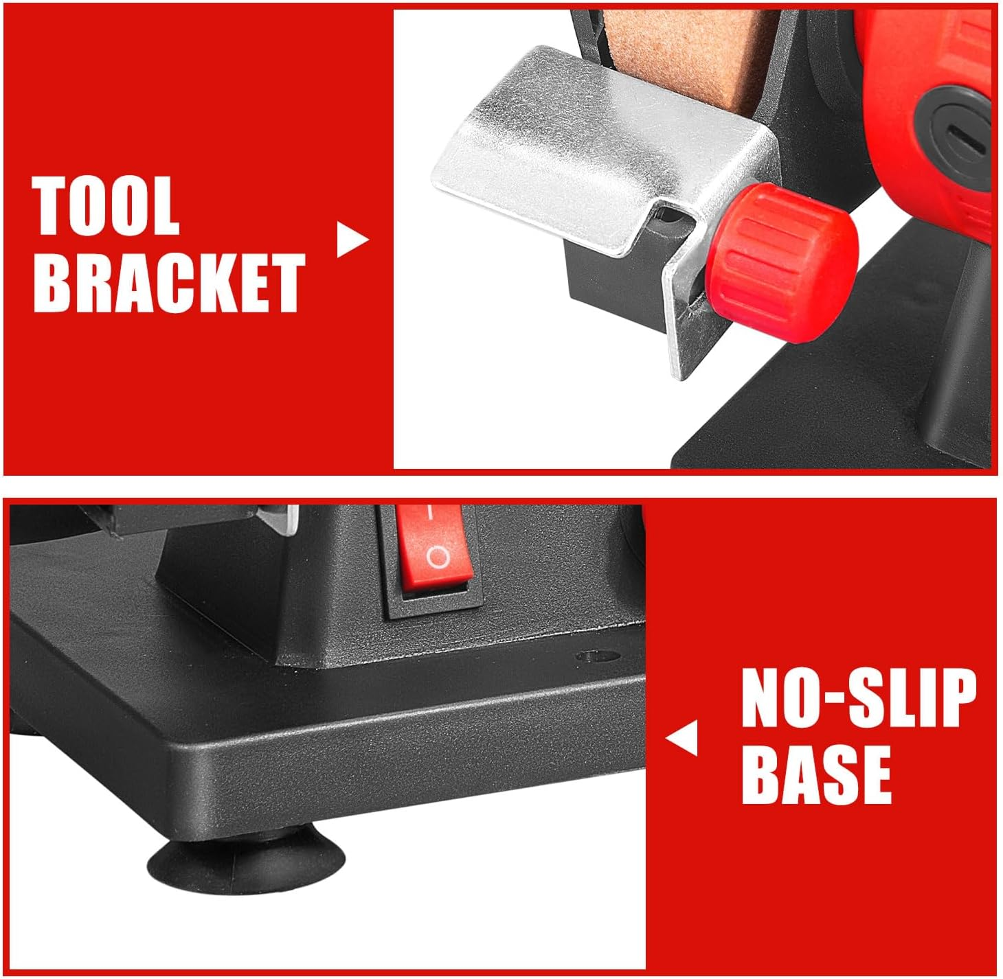 TOPEX 120W Bench Grinder Polisher W/ 2 Grinding Wheels& Adjustable Tool Rests& Eye-Protecting Shields& Static Wheel Guards, Multifunction Electric Polishing Grinding Engraving Buffing Machine image number 1