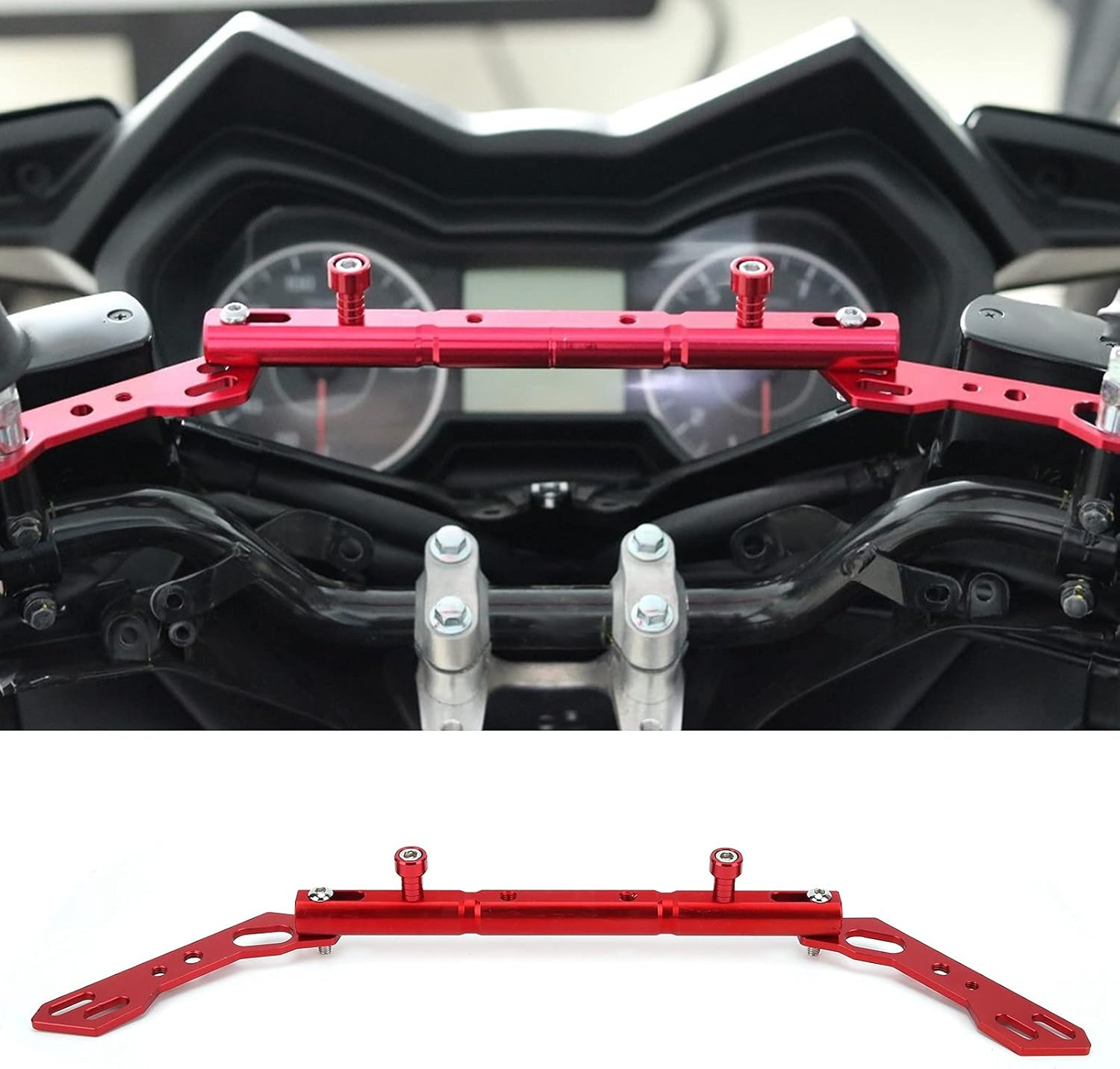 Xtevu Red Motorcycle Balance Bar, Motorbike Reinforce Lever Accessories Lever Replacement Compatible for Yamaha SMAX155/NMAX125 155/XMAX125 image number 3