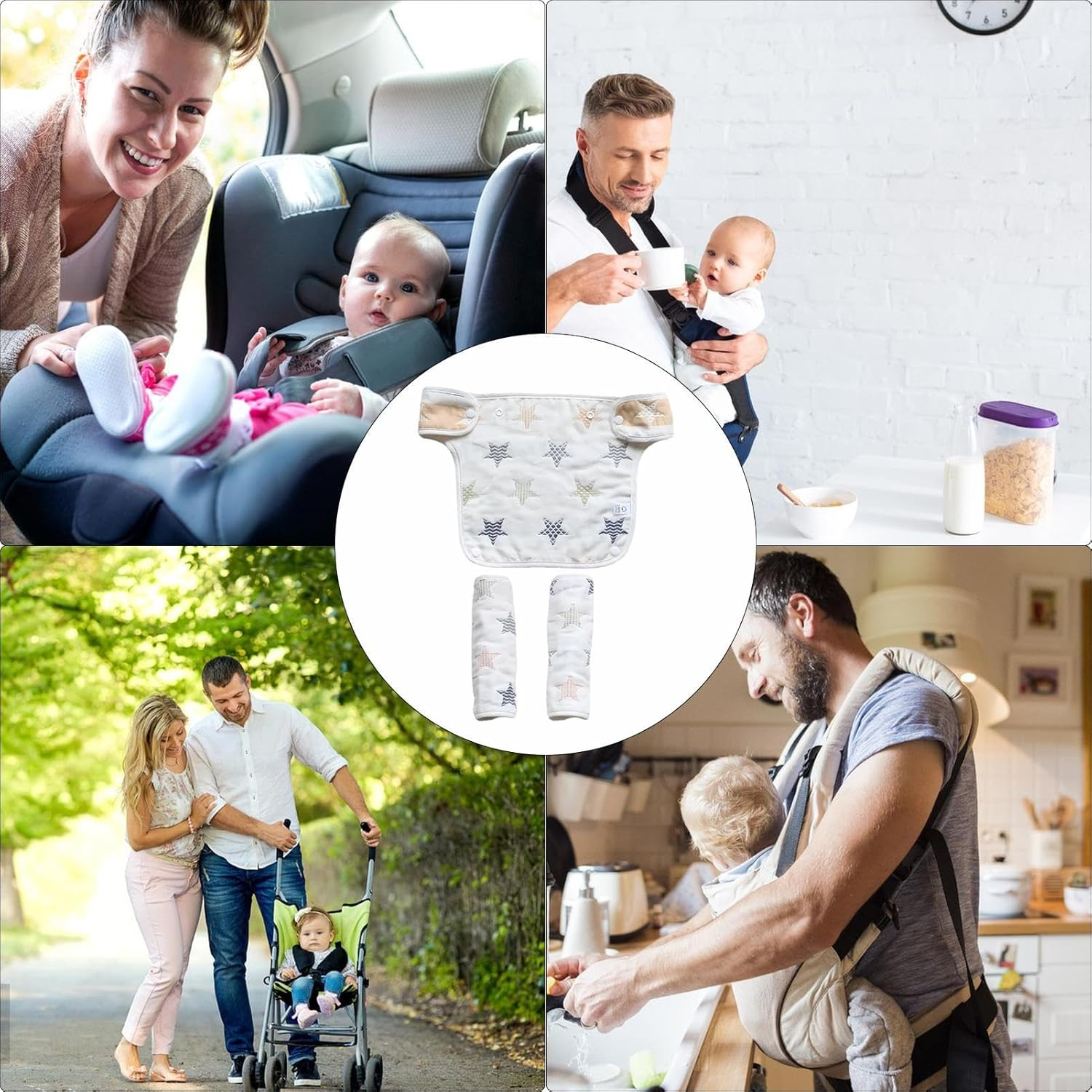 Baby Feeding Bib | Cotton Baby Bibs Cute Infants Feeding Bib - Pure Cotton Adjustable Soft Baby Drool Bibs for Eating and Drooling, Baby Eating Supplies Jmedic image number 6