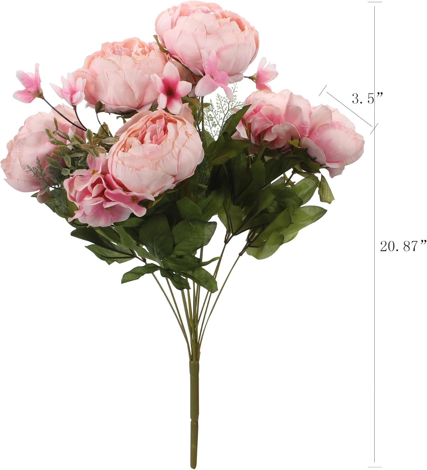 Fake Flowers Vintage Artificial Peony Silk Flowers Wedding Home Decoration (Light Pink, Pack of 1) image number 5