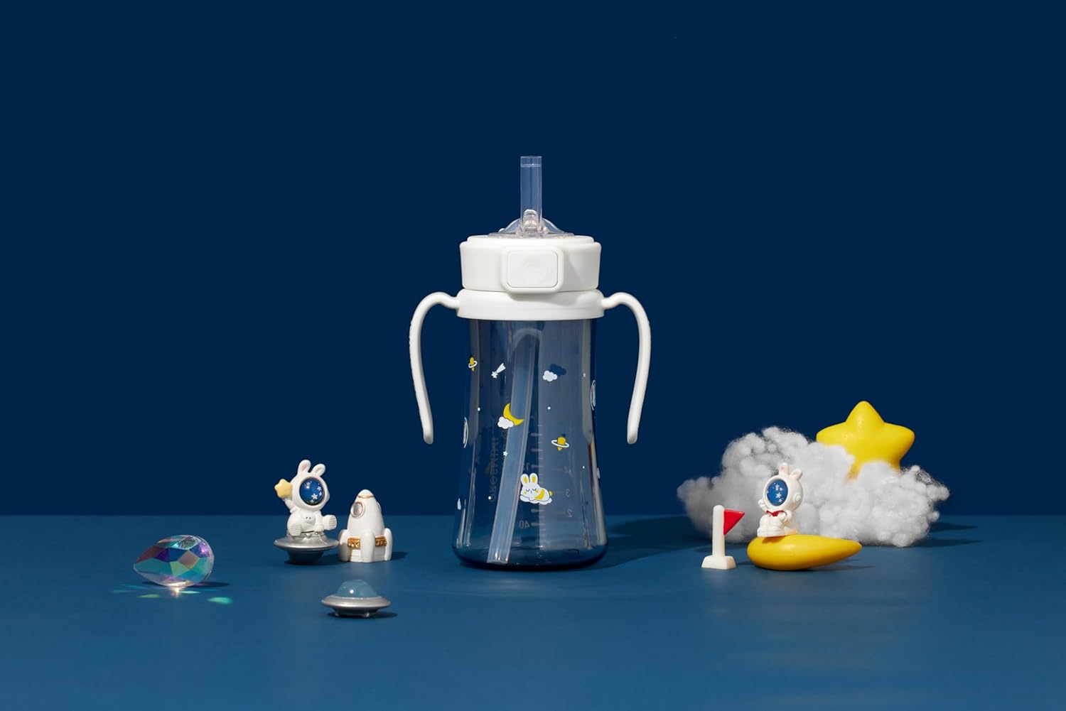 Grosmimi BUNNYVERSE Dark PPSU Straw Cup 200Ml(White) image number 4