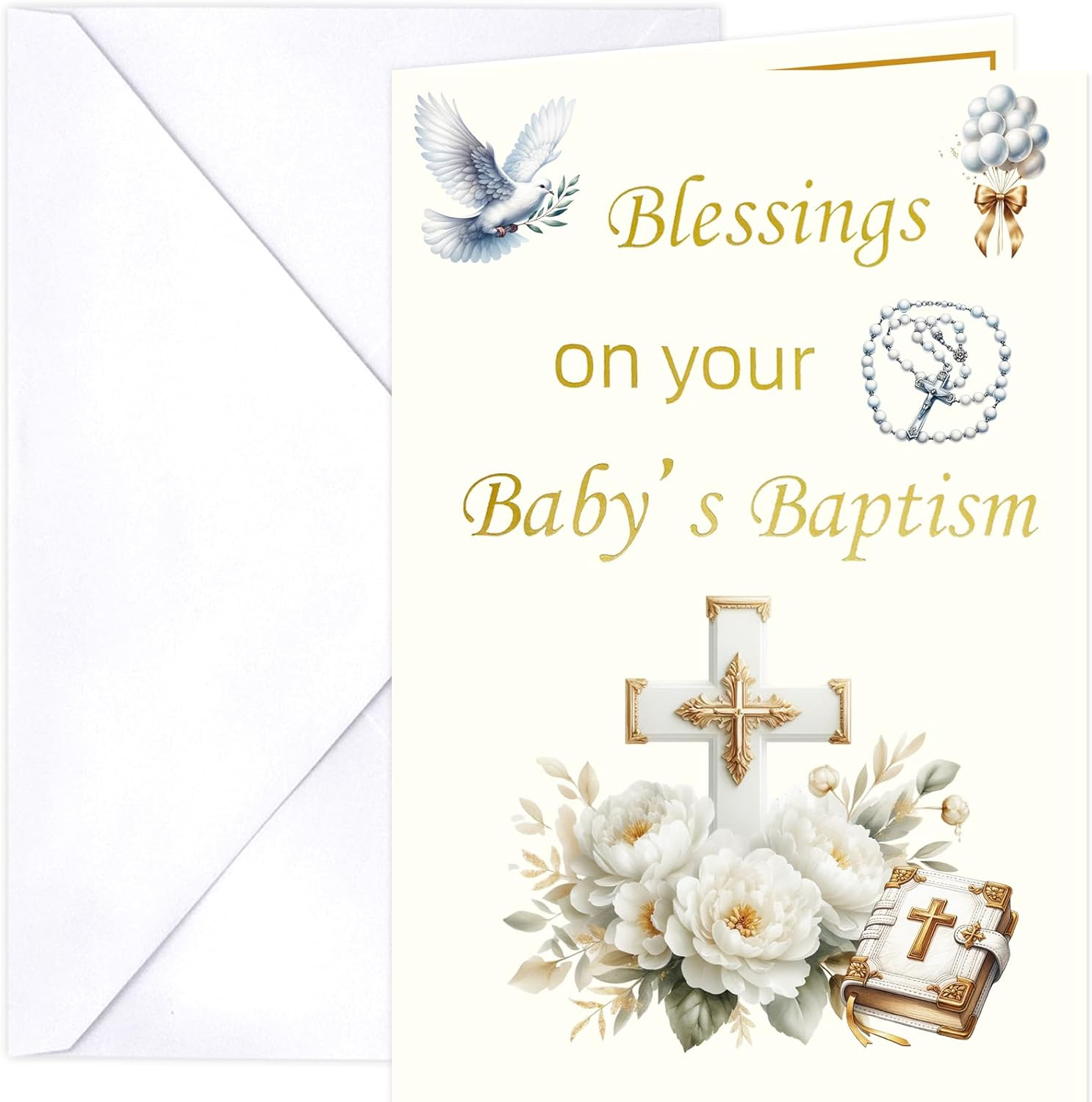 Ceiba Tree Baptism Card for Baby 1PCS with Envelope Message Inside image number 6