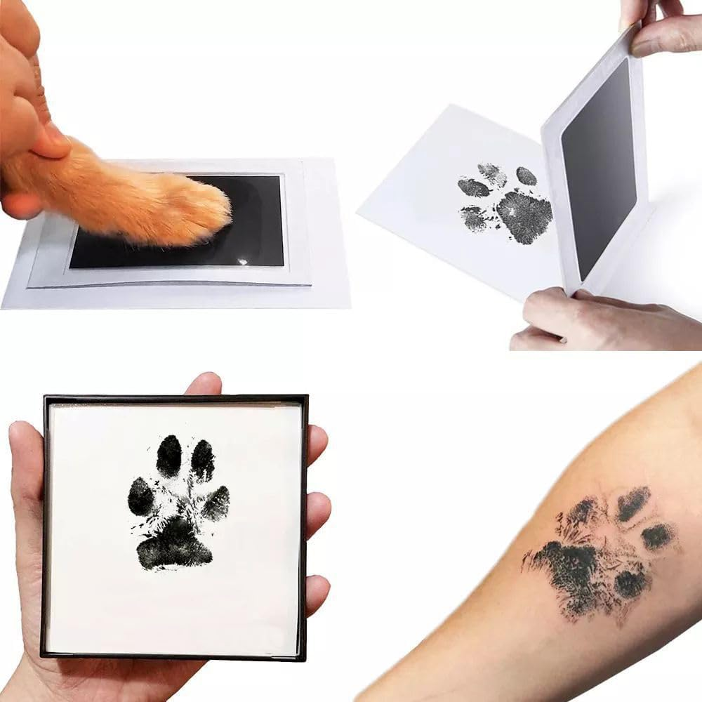 Baby Footprint Handprint Pet Paw Print Kit with 4 Ink Pads and 8 Imprint Cards, Baby Footprint Handprint Pet Paw Print Kit,Inkless Hand and Footprint Kit,Footprint and Handprint Pet Paw Print Ink Kits