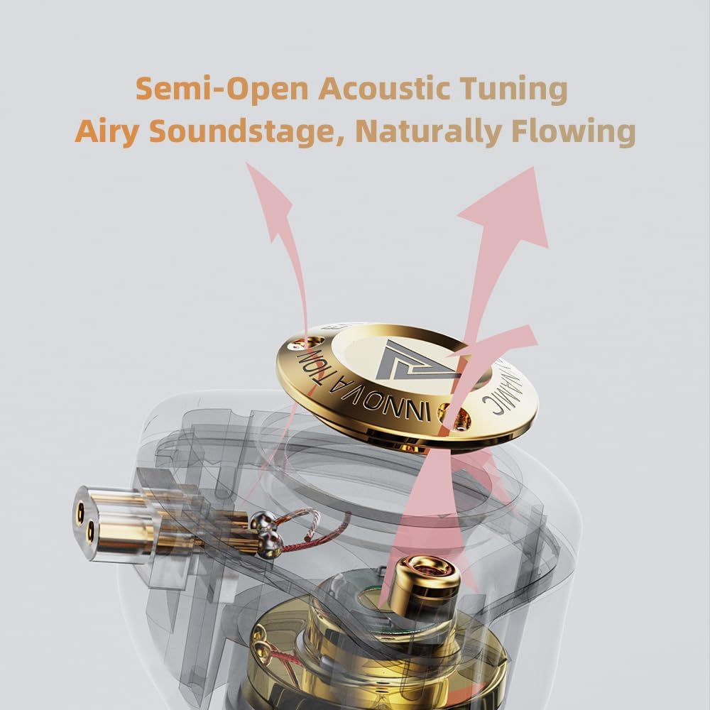 Wired Gaming Headphones IEM Earphones with 1DD，QKZ ENZO PRO in Ear Monitor, Hifi Detachable Cable Earbuds, Bass Sound with New 11Mm Dynamic Driver for Video Music Gaming (White, Mic) image number 6