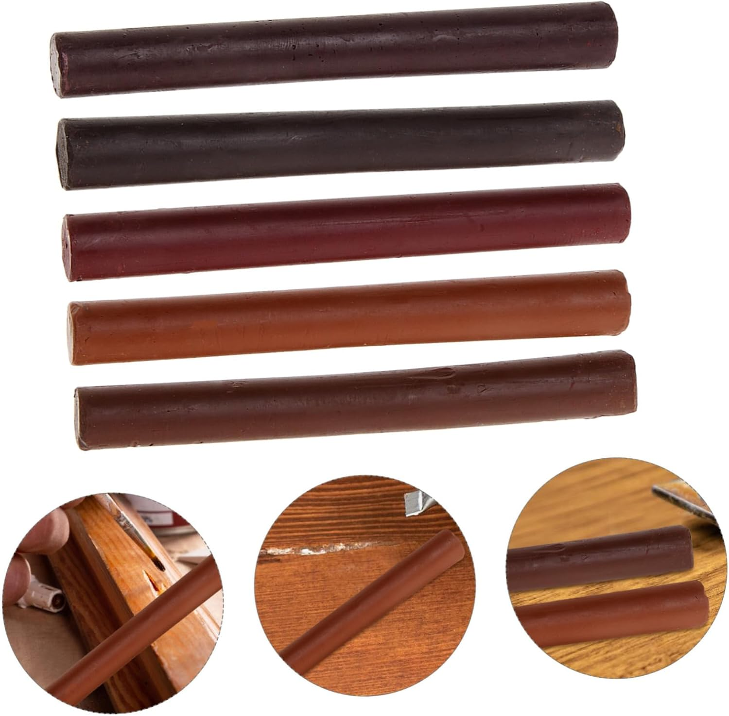 DOITOOL 5Pcs Furniture Refinishing Crayons Hardwood Floor Scratch Repair Kit Multi-Function Drawing Pens