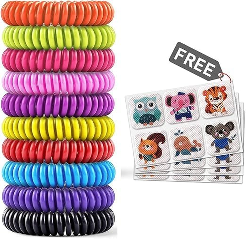 20 Packmosquito Repellent Bracelets with 4 Patches - Waterproof Wrist Bands for Kids & Adults, DEET Free, Natural and Waterproof Band image number 4
