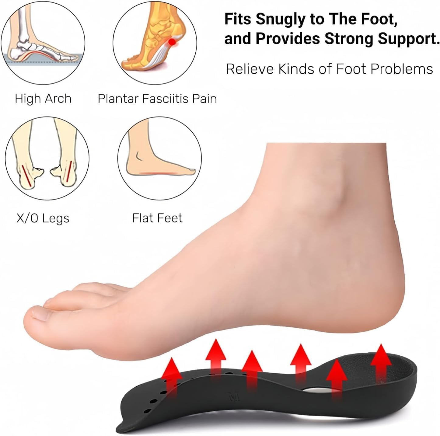 Orthopedic Insoles Arch Support Insoles XO Support Arch Support Cushion Absorption Insole Flat Foot Legs Correction Insole Orthopedic Heel Pad Rapidly Relief Plantar Fasciitis Foot Pain image number 5