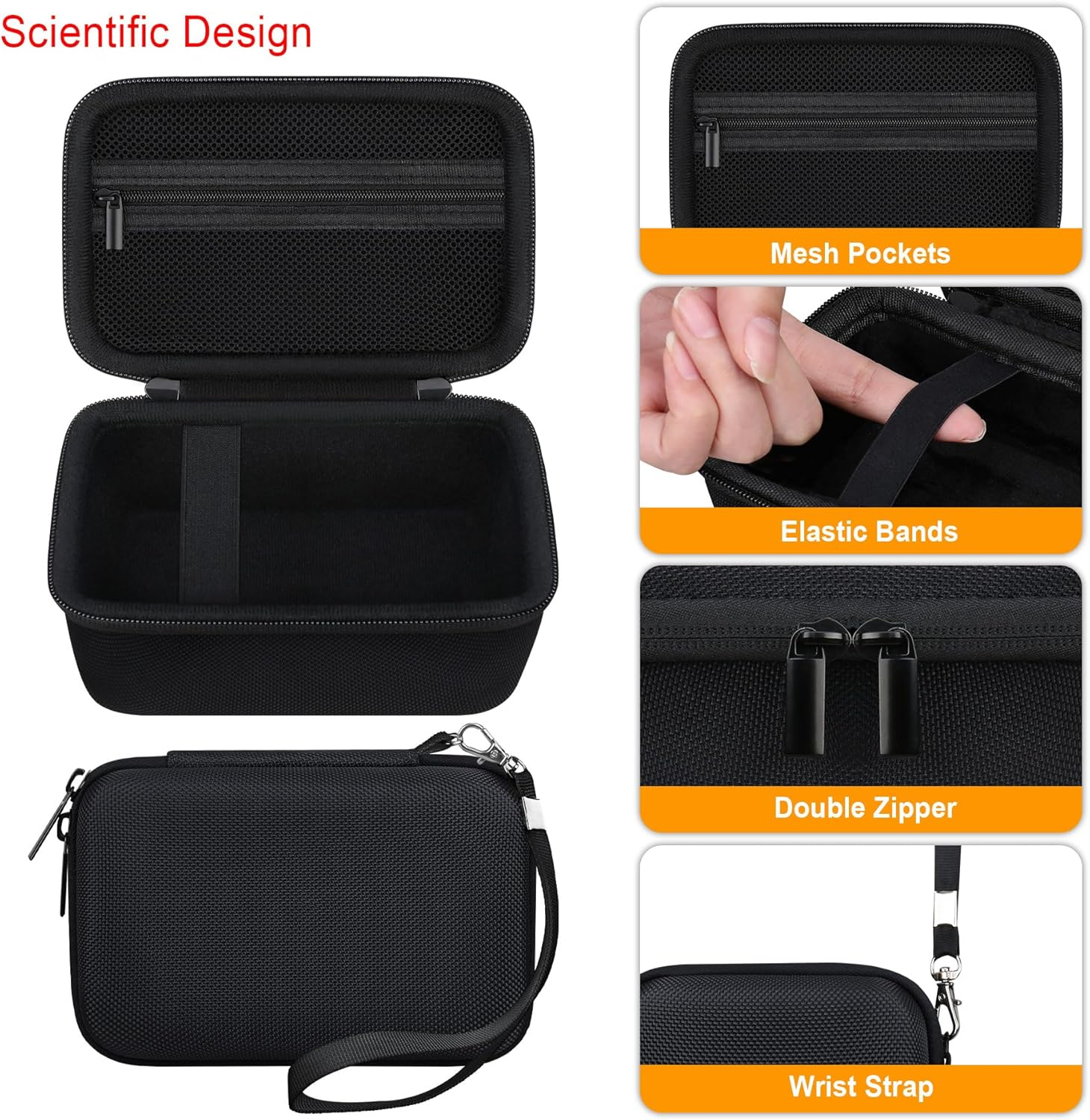 Elonbo Carrying Case for Fujifilm X100V/ X100VI/ X100F/ X100S Digital Camera, Compact Digital Camera Travel Storage Bag, Extra Mesh Pocket Fits Charging Cables Battery SD Card and Accessories, Black - Pink image number 6