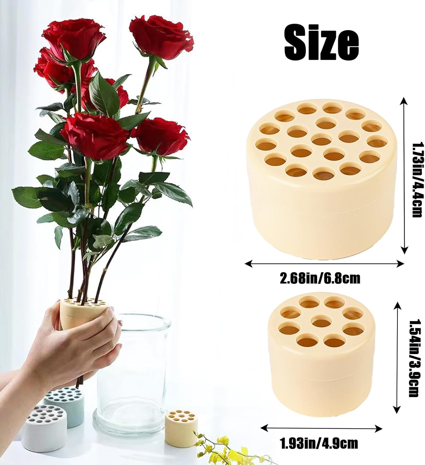 Zakora Spiral Ikebana Stem Holder Flower Arrangement Set of 2 Spiral Stem 1 Leaf Stripping Tool for Flower Arrangements Home Floral Art（Transparent） image number 5