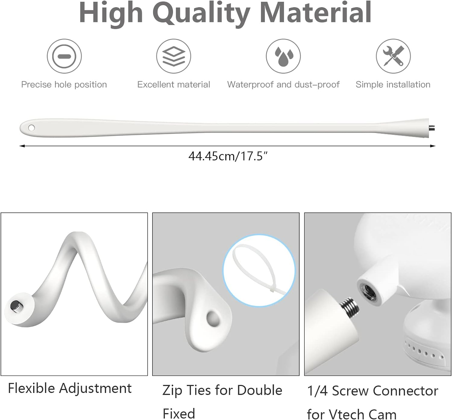 Flexible Holder for Baby Monitor Universal Baby Monitor Holder, Baby Camera Holder, Crib Camera Stand with 1/4 Screw Twist Compatible with Arlo, Motorola, Hello Baby and Monitor Cameras image number 6