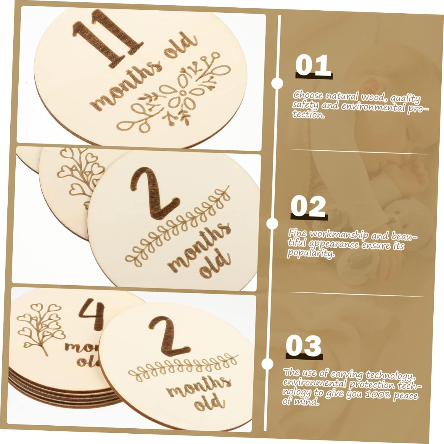 6Pcs Milestone Cards Double-Sided Birth Cards for Boy Girl Growth Photo Props for Newborn Announcement image number 1