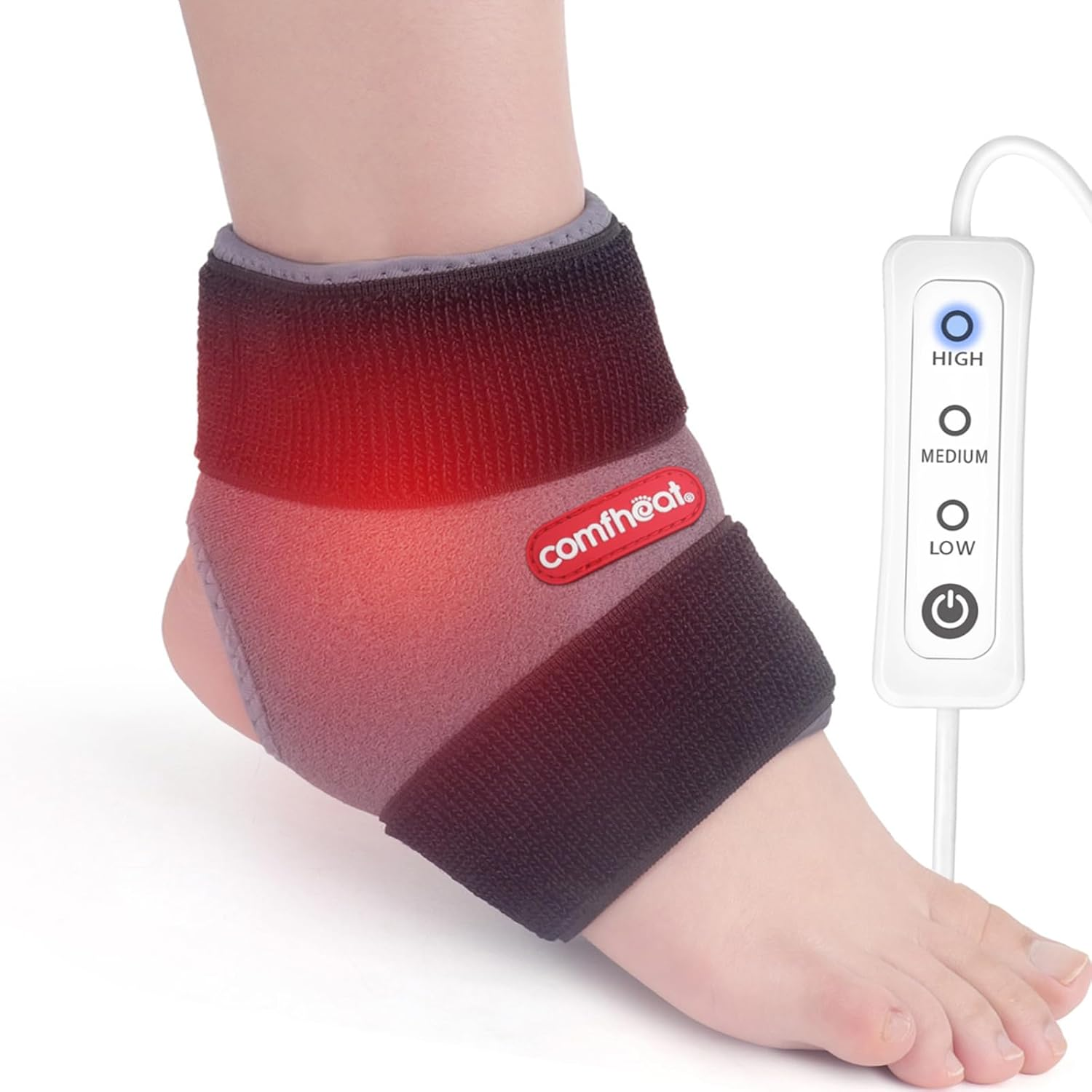 Heated Ankle Wrap for Ankle Arthritis Pain Relief, USB Ankle Heating Pad with 3 Heat Settings, Auto Shut Off, Heat Therapy for Sprains, Strains, Post-Surgical, 1 Pack image number 5