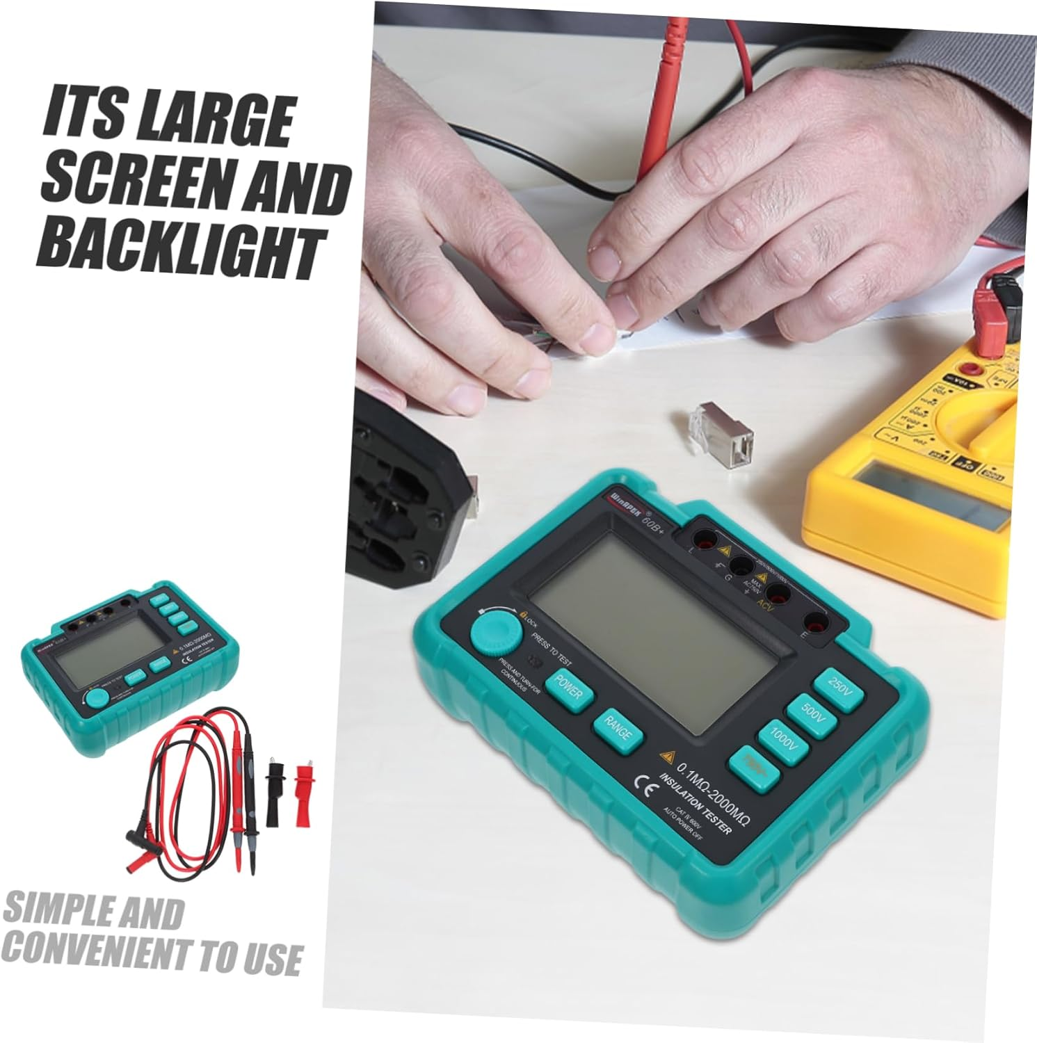 ULTECHNOVO Megohm Test Leads Insulation Resistance Tester for Automotive Digital Megohm Alarm Overload Protection