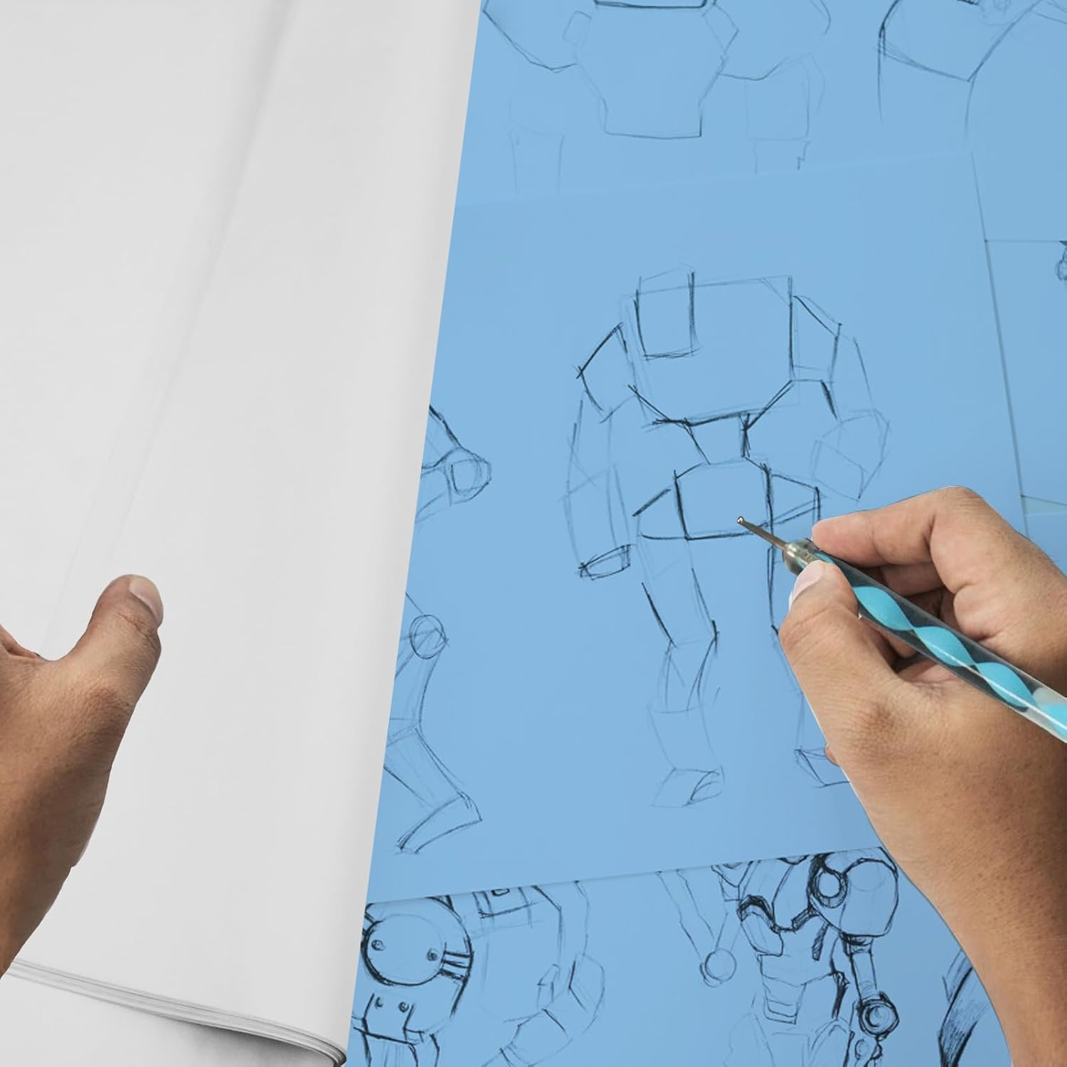 200 Sheets White Carbon Transfer Papergraphite Tracing Paper with Embossing Styluses for DIY Wood Paper Canvas and Other Art Craft Surfaces image number 2