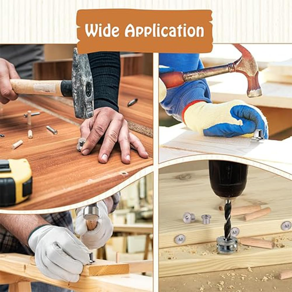 48Pcs Dowel and Tenon Center Transfer Plug Set,Drill Hole Tool for Woodworking Tool Accessories, Point Precise Carbon Doweling Centering Positioning Pin,For Accurate Drilling image number 3