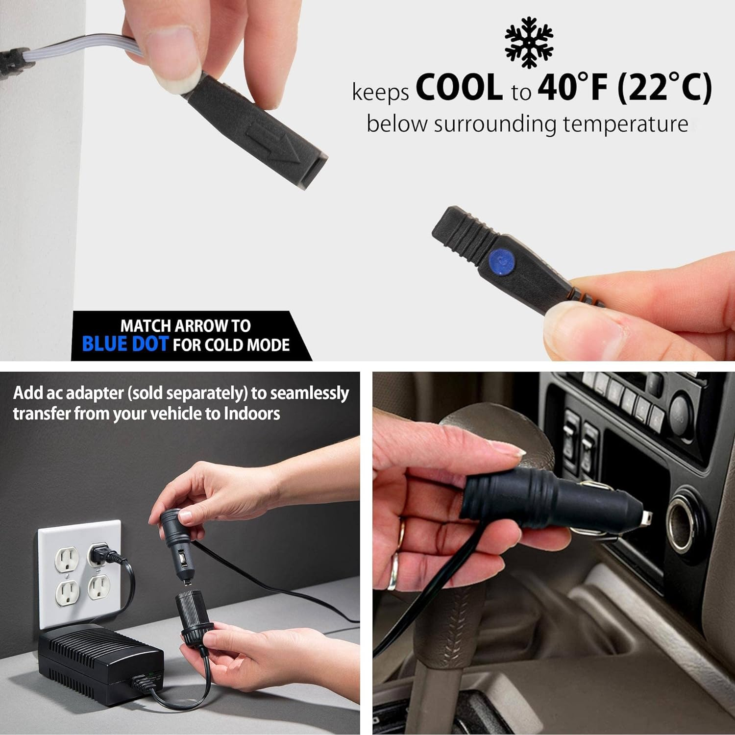 Koolatron 12V Electric Cool Bag,Thermoelectric Soft Cooler Bag,12 Volt DC Connection,Foldable Storage, Plug in Iceless Portable Picnic Bag, for Work Travel Vehicle Car, Truck, Gray/Black image number 3