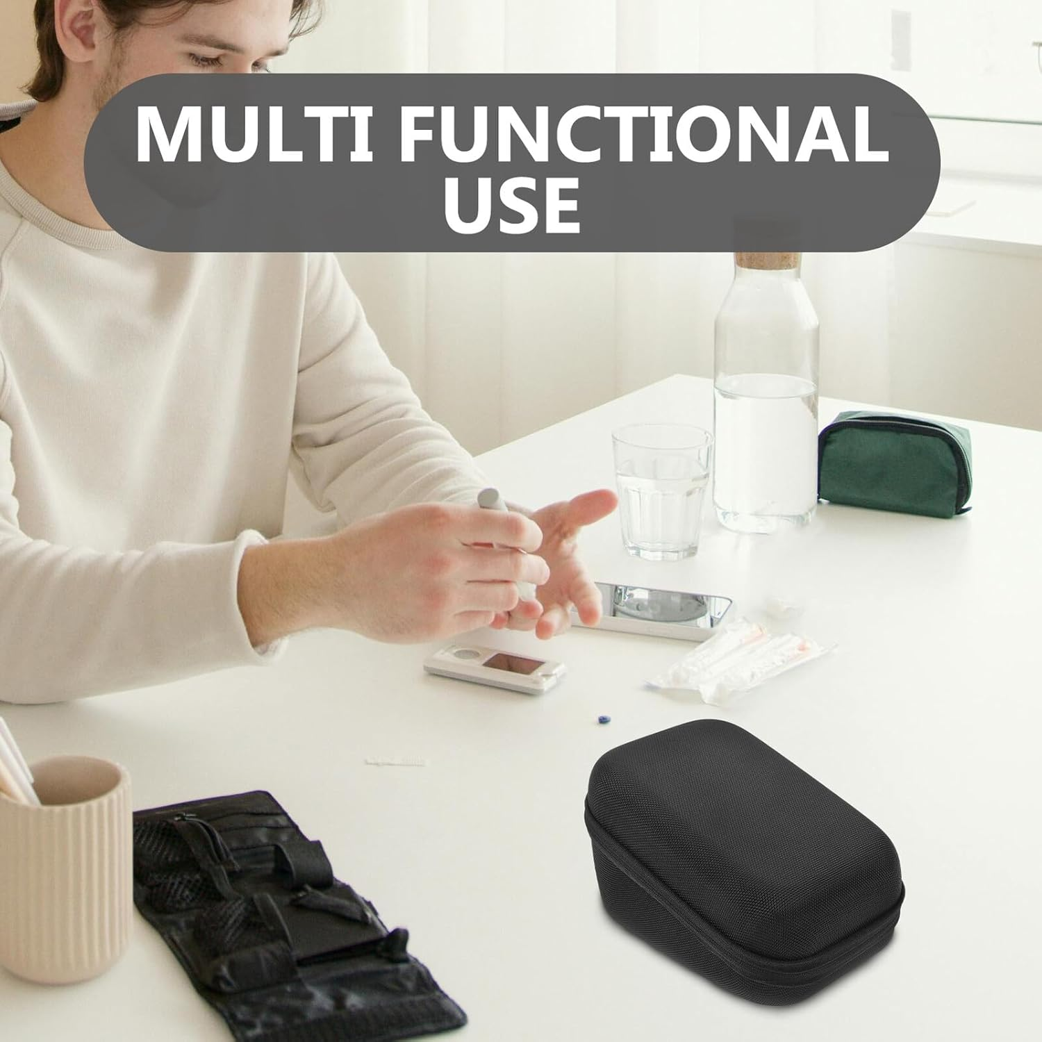 TOKIDNY Portable Large Upper Arm Storage Case with Impact and Water Protection for Monitors Spacious Organizer with Elastic Straps and Mesh Pockets Travel Bag for Accessories image number 1