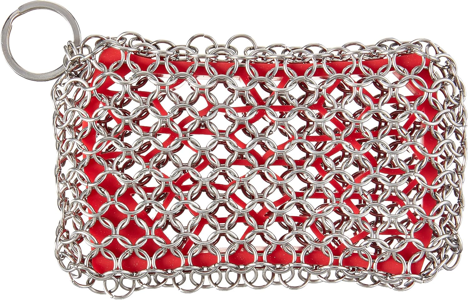 Lodge ACM10R41 Red Chainmail Scrubbing Pad, Red & Silver image number 2