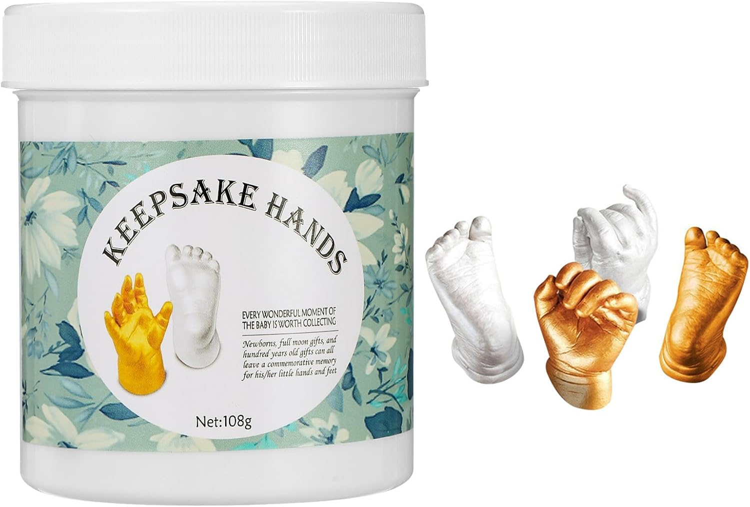 DOITOOL Baby Keepsake Hand Casting Kit Infant Hand and Foot Molding DIY Keepsake for First Birthday Christmas Baby Shower Party Newborn New Mom Gifts image number 1