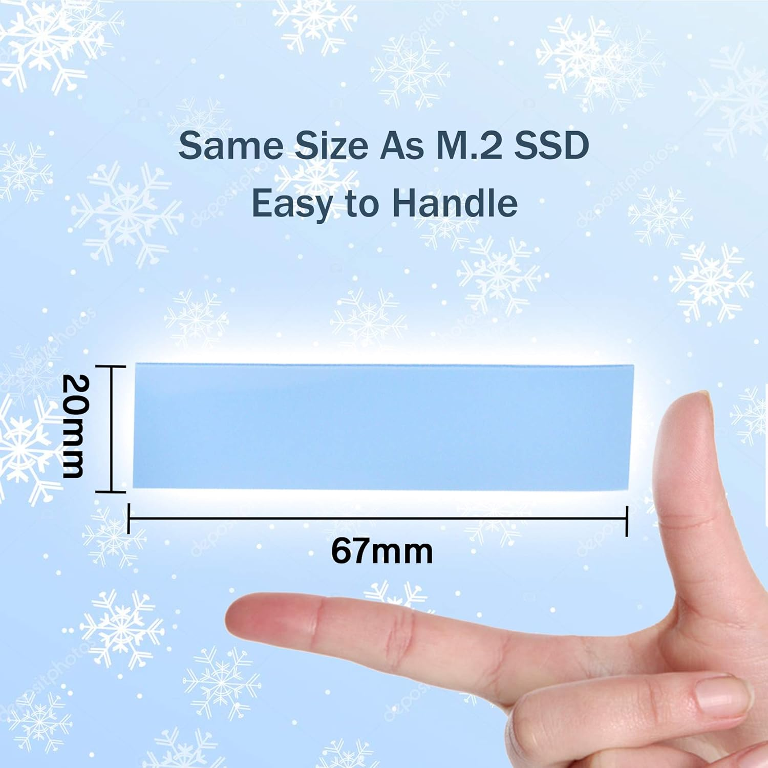 ADWITS 5 Pack 20X67X1.0Mm Thermal Conductive Silicone Pads with 6.0 W/Mk Thermal Conductivity, Soft Safe Simple to Apply for SSD CPU GPU LED IC Chipset Cooling -Blue image number 4