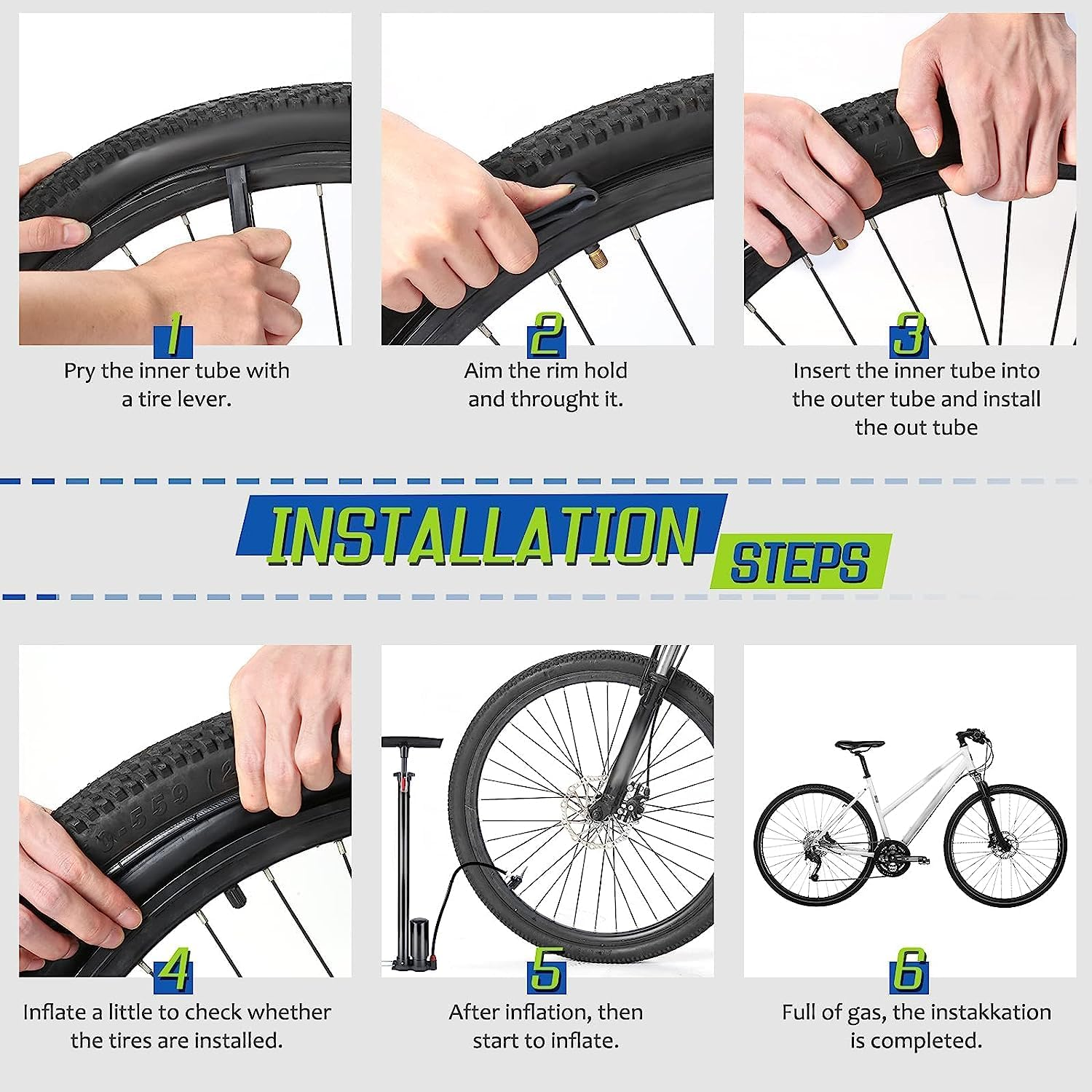 Elqater 2 Pack 26X4.0 Fat Bike Tube with AV 32Mm Valve, Bike Tubes with 2 Tire Levers, for Road/Mountain/E Bike Replacement Parts Accessories image number 4