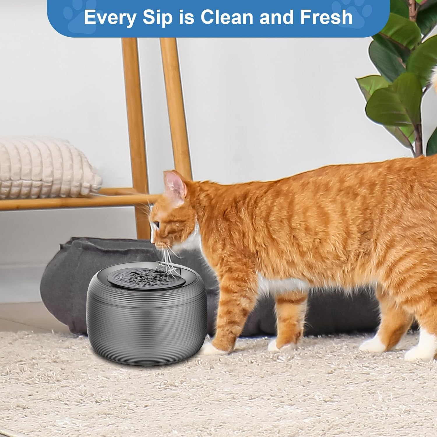 12 Cat Fountain Filters for Feelneedy Cat Fountain F-016B & 6 Pump Filter Sponges Replacement and 6 Centre Sound-Absorbing Sponge, Filter Drinking Fountain Cats for 84 Fl Oz / 2.5 L Water Fountain For image number 5