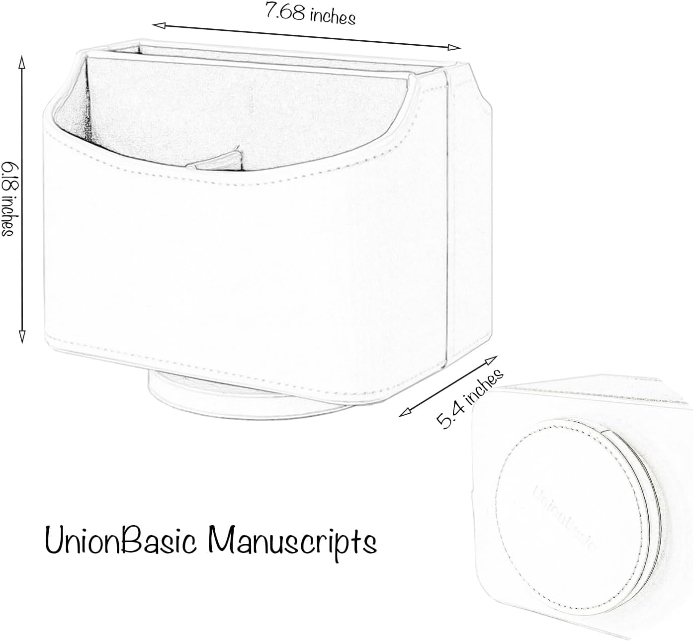 Unionbasic Rotating Desk Organizer, 360 Degree Desk Spinning Caddy, Desktop TV Guide/Mail/Media/Remote Controller Holder Organizer (White)