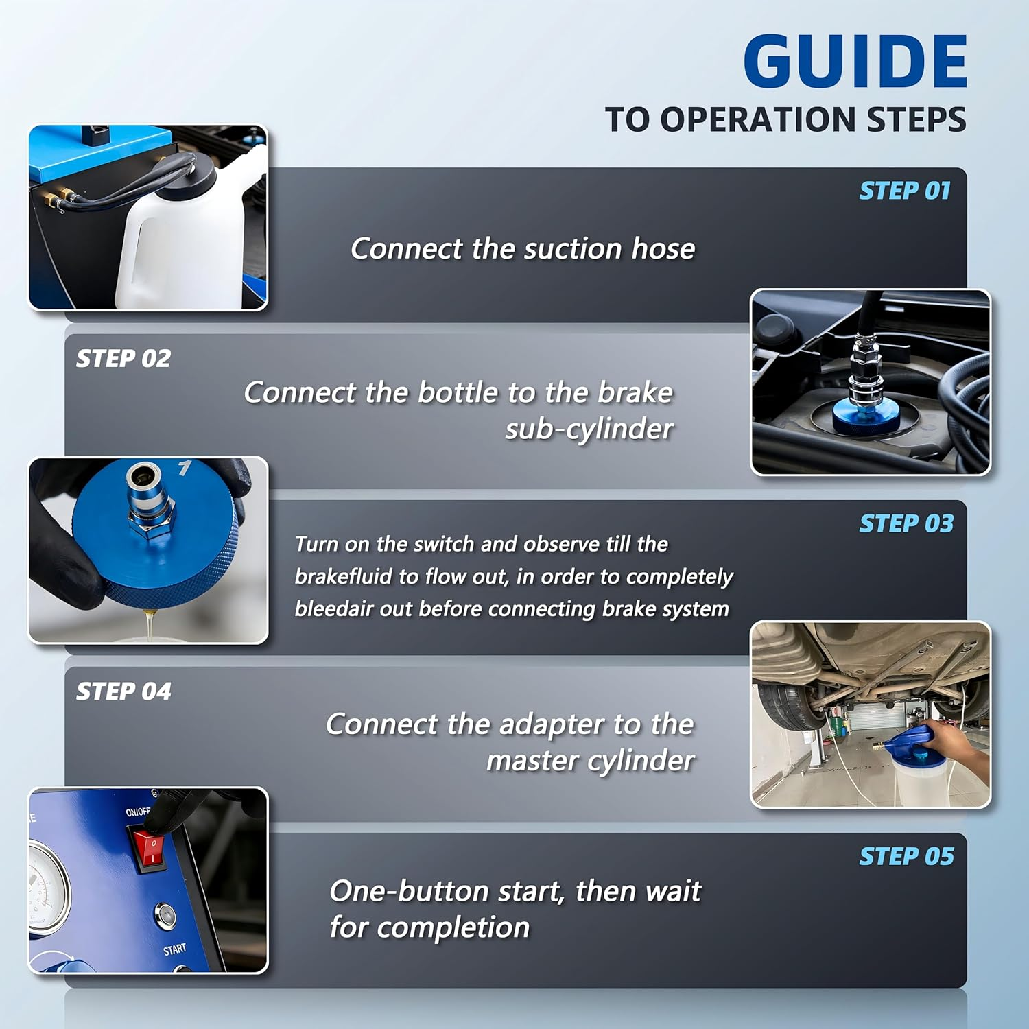 Electric Brake Bleeder Kit, 4-Wheel Simultaneous Smart Pulse Fluid Exchanger, DC 12V /AC 240V Automotive Brake Fluid Oil Exchanger Machine for All Vehicles One-Person Operation image number 1