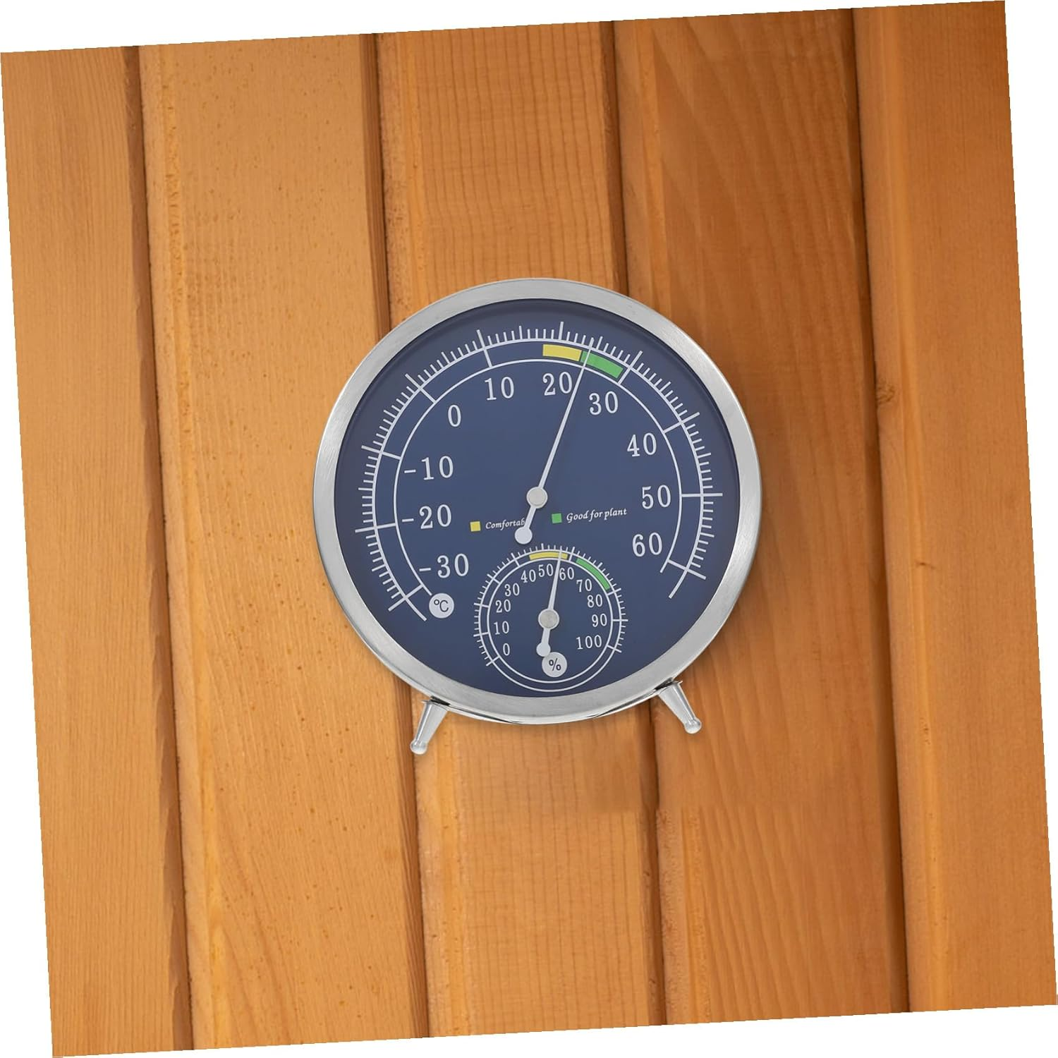 Stainless Steel Sauna Temperature Gauge Hygrometer Indoor Outdoor Thermometer Accurate Wall Mount and Tabletop for Office Warehouse Home Use image number 4
