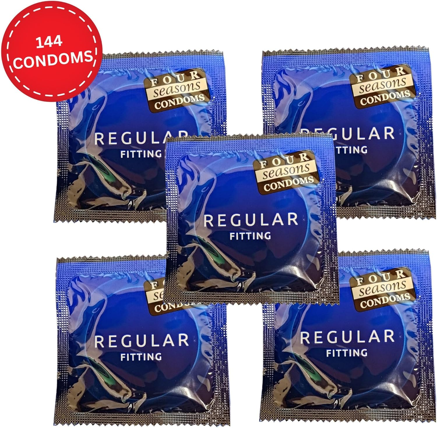Four Seasons Regular Fit Condoms (Bulk Pack of 144) &ndash; Ultra-Thin, 54Mm Nominal Width, Lubricated, Regular Fit image number 2