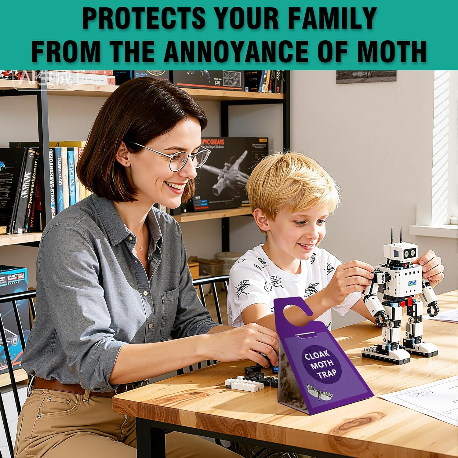 Moth Traps, Clothes Moth Killer with Sticky Glue Pheromone, No Toxic Odorless Organic Meal Moths Trap,Sticky Trap Based Repellent for Closets Carpet Kitchen Garden Barn,6 Packs image number 5