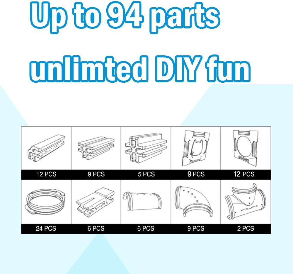 GNB PET 94 Pieces DIY Hamster Tunnel and Playground Module, Tube House Platform Exercise for Mouse Hamsters and Other Small Animals