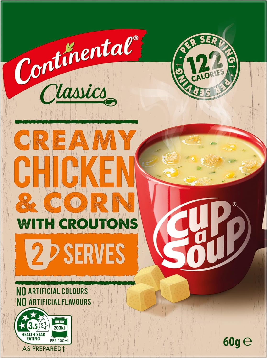 Continental Classics Creamy Chicken & Corn with Croutons Cup a Soup 60 G image number 3