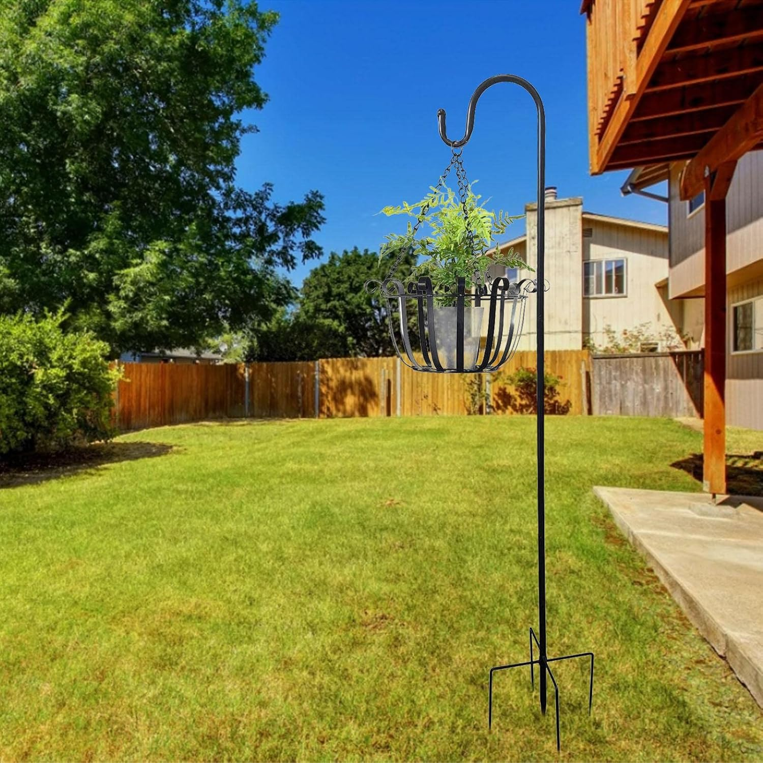 Shepherds Hooks Crook with 5-Claw Base Adjustable Metal Stakes with Extenders Garden Stands Heavy Duty Poles Rust Resistant Plants Lights Flower Baskets image number 1